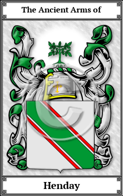 Henday Family Crest Download (JPG)  Book Plated - 150 DPI
