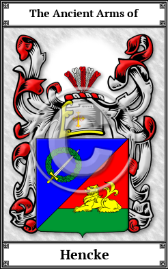 Hencke Family Crest Download (JPG)  Book Plated - 150 DPI