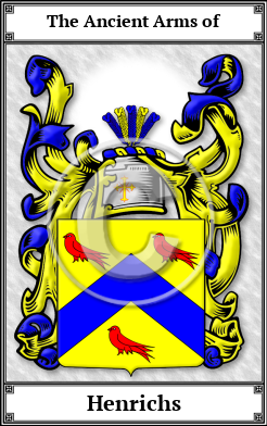 Henrichs Family Crest Download (JPG) Book Plated - 600 DPI