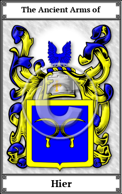 Hier Family Crest Download (JPG) Book Plated - 600 DPI