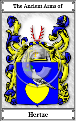 Hertze Family Crest Download (JPG)  Book Plated - 150 DPI