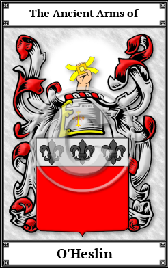 O'Heslin Family Crest Download (JPG)  Book Plated - 150 DPI