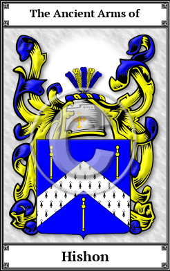 Hishon Family Crest Download (JPG)  Book Plated - 150 DPI