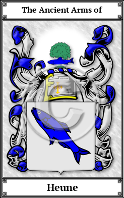 Heune Family Crest Download (JPG)  Book Plated - 150 DPI