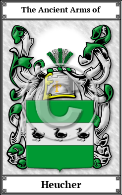 Heucher Family Crest Download (JPG)  Book Plated - 150 DPI