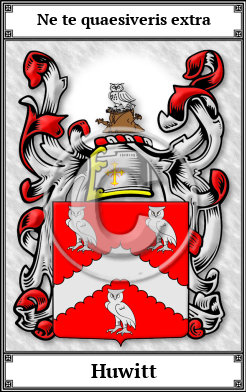 Huwitt Family Crest Download (JPG)  Book Plated - 150 DPI