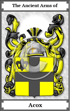 Acox Family Crest Download (JPG)  Book Plated - 150 DPI