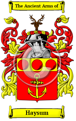 Haysum Family Crest Download (JPG) Heritage Series - 300 DPI