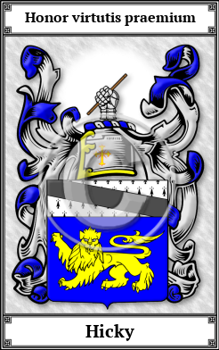 Hicky Family Crest Download (JPG) Book Plated - 300 DPI