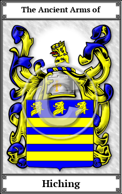 Hiching Family Crest Download (JPG)  Book Plated - 150 DPI