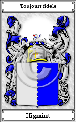 Higmint Family Crest Download (JPG)  Book Plated - 150 DPI