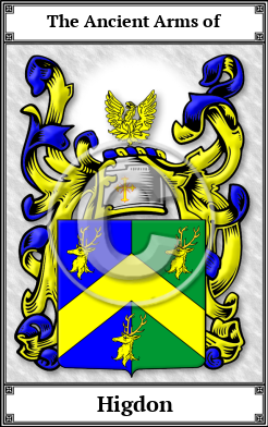Higdon Family Crest Download (JPG)  Book Plated - 150 DPI