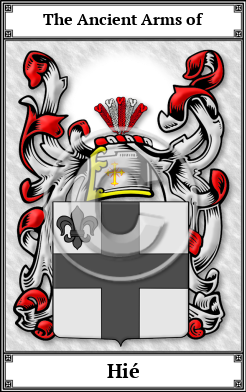 Hié Family Crest Download (JPG) Book Plated - 600 DPI