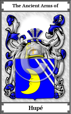 Hupé Family Crest Download (JPG) Book Plated - 600 DPI