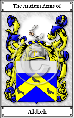 Aldick Family Crest Download (JPG)  Book Plated - 150 DPI