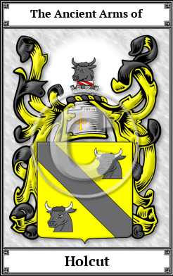 Holcut Family Crest Download (JPG) Book Plated - 600 DPI