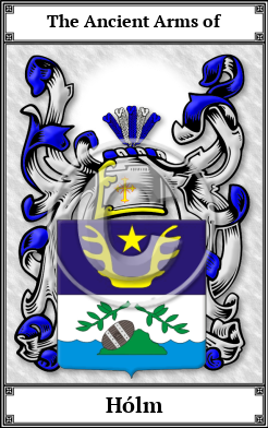 Hólm Family Crest Download (JPG) Book Plated - 600 DPI
