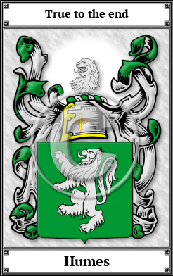 Humes Family Crest Download (JPG)  Book Plated - 150 DPI