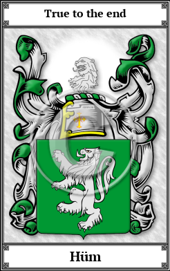 Hüm Family Crest Download (JPG) Book Plated - 600 DPI