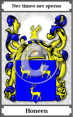 Honeen Family Crest Download (JPG)  Book Plated - 150 DPI