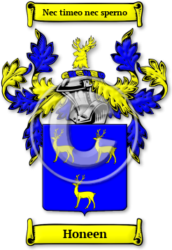 Honeen Family Crest Download (jpg) Legacy Series - 150 DPI