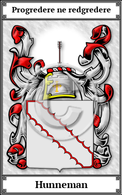 Hunneman Family Crest Download (JPG)  Book Plated - 150 DPI