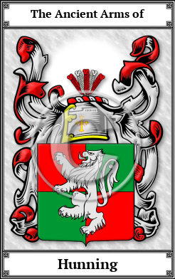 Hunning Family Crest Download (JPG) Book Plated - 600 DPI