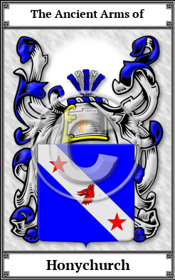 Honychurch Family Crest Download (JPG)  Book Plated - 150 DPI