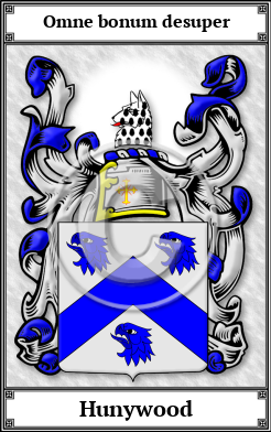 Hunywood Family Crest Download (JPG) Book Plated - 600 DPI