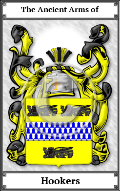 Hookers Family Crest Download (JPG)  Book Plated - 150 DPI