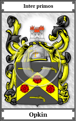 Opkin Family Crest Download (JPG)  Book Plated - 150 DPI
