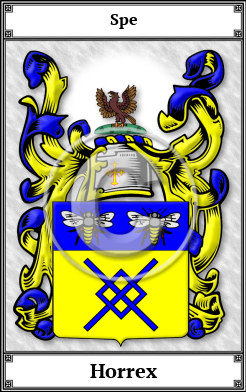 Horrex Family Crest Download (JPG)  Book Plated - 150 DPI