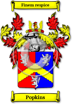 Popkins Family Crest Download (jpg) Legacy Series - 150 DPI