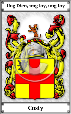 Custy Family Crest Download (JPG)  Book Plated - 150 DPI