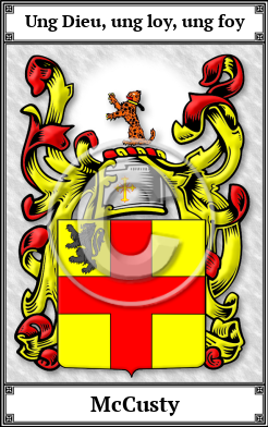 McCusty Family Crest Download (JPG)  Book Plated - 150 DPI