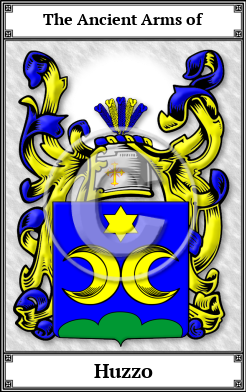 Huzzo Family Crest Download (JPG) Book Plated - 600 DPI