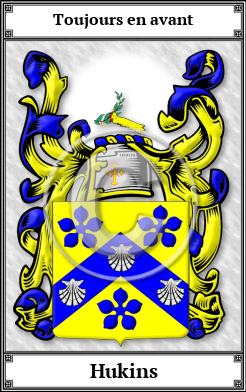 Hukins Family Crest Download (JPG)  Book Plated - 150 DPI
