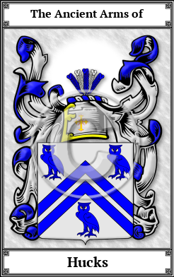 Hucks Family Crest Download (JPG)  Book Plated - 150 DPI