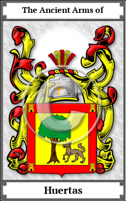 Huertas Family Crest Download (JPG)  Book Plated - 150 DPI