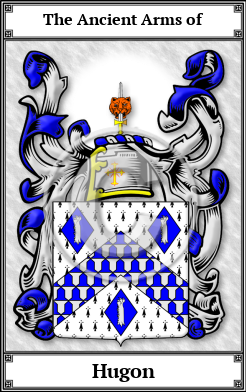 Hugon Family Crest Download (JPG)  Book Plated - 150 DPI