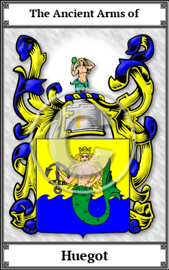 Huegot Family Crest Download (JPG)  Book Plated - 150 DPI