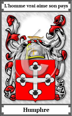 Humphre Family Crest Download (JPG)  Book Plated - 150 DPI