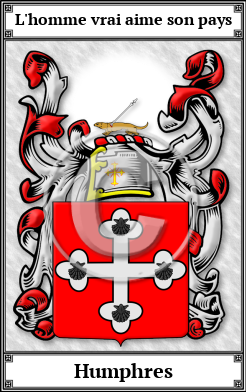 Humphres Family Crest Download (JPG) Book Plated - 600 DPI