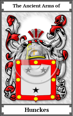 Hunckes Family Crest Download (JPG) Book Plated - 600 DPI