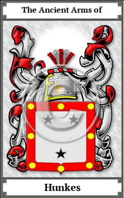 Hunkes Family Crest Download (JPG)  Book Plated - 150 DPI