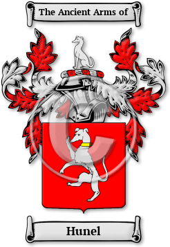 Hunel Family Crest Download (jpg) Legacy Series - 150 DPI