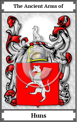 Huns Family Crest Download (JPG) Book Plated - 300 DPI