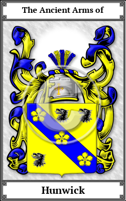 Hunwick Family Crest Download (JPG)  Book Plated - 150 DPI