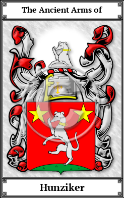 Hunziker Family Crest Download (JPG)  Book Plated - 150 DPI