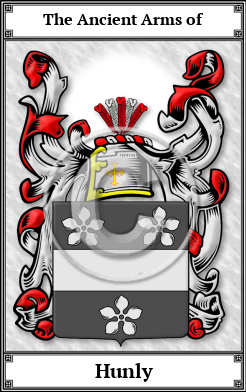 Hunly Family Crest Download (JPG)  Book Plated - 150 DPI